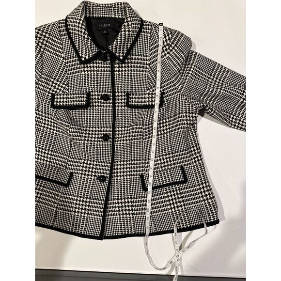 EUC Talbots Woman 18W Houndstooth Jacket Coat 4 Button Wool Blend Lined - Picture 4 of 6